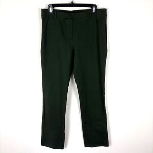Quince Ultra Stretch Ponte Straight Leg Pant Olive Green Large Tall minimalist